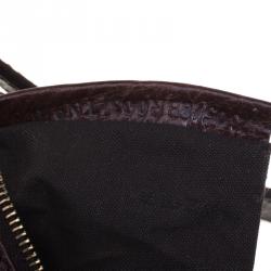 Pre Owned Fendi Brown Zucchino Canvas Shoulder Bag