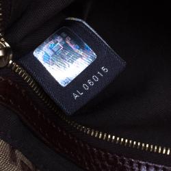 Pre Owned Fendi Brown Zucchino Canvas Shoulder Bag