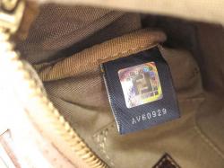 Pre Owned Fendi Tobacco Zucchino Canvas Mini Studded Forever Bauletto Boston Bag