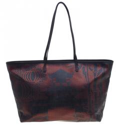 Fendi Black Coated Canvas Dotted Roll Tote