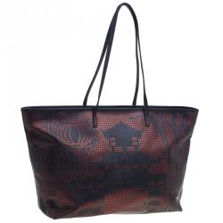 Pre Owned Fendi Black Coated Canvas Dotted Roll Tote