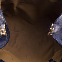 Pre Owned Fendi Navy Blue Patent Leather Oversized De Jour Tote