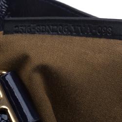 Pre Owned Fendi Navy Blue Patent Leather Oversized De Jour Tote