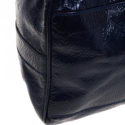 Pre Owned Fendi Navy Blue Patent Leather Oversized De Jour Tote