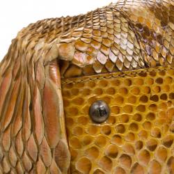 Pre Owned Fendi Yellow Python B Bag