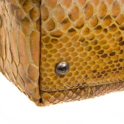 Pre Owned Fendi Yellow Python B Bag