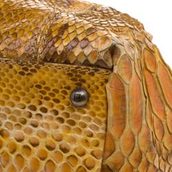 Pre Owned Fendi Yellow Python B Bag
