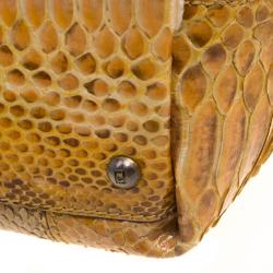 Pre Owned Fendi Yellow Python B Bag