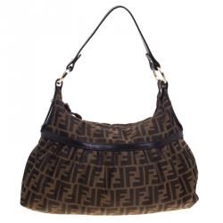 Pre Owned Fendi Tobacco Zucca Canvas Chef Shoulder Bag