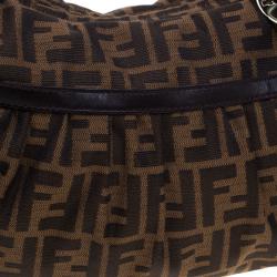 Pre Owned Fendi Tobacco Zucca Canvas Chef Shoulder Bag