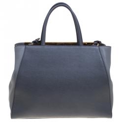 Pre Owned Fendi Grey Saffiano Leather 2Jours Tote