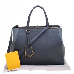 Pre Owned Fendi Grey Saffiano Leather 2Jours Tote