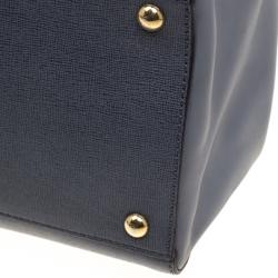 Pre Owned Fendi Grey Saffiano Leather 2Jours Tote