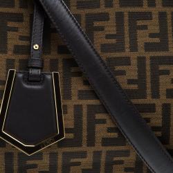Pre Owned Fendi Tobacco Zucca Canvas and Calf Hair 2Jours Tote