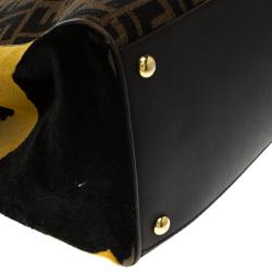 Pre Owned Fendi Tobacco Zucca Canvas and Calf Hair 2Jours Tote