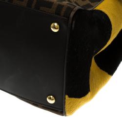 Pre Owned Fendi Tobacco Zucca Canvas and Calf Hair 2Jours Tote