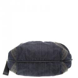 Pre Owned Fendi Blue Denim Baby Spy Bag
