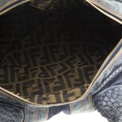 Pre Owned Fendi Blue Denim Baby Spy Bag
