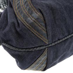 Pre Owned Fendi Blue Denim Baby Spy Bag