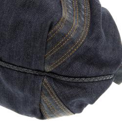 Pre Owned Fendi Blue Denim Baby Spy Bag