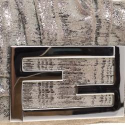 Pre Owned Fendi Light Green Suede Glitters Mia Pochette Bag