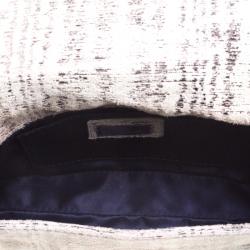 Pre Owned Fendi Light Green Suede Glitters Mia Pochette Bag