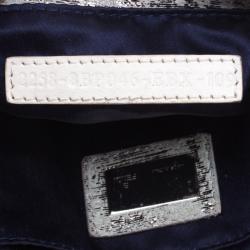 Pre Owned Fendi Light Green Suede Glitters Mia Pochette Bag