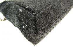 مملوكة مسبقًا Fendi Black Sequin/Leather Baguette Chain Flap Bag
