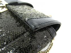 مملوكة مسبقًا Fendi Black Sequin/Leather Baguette Chain Flap Bag