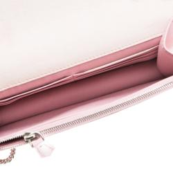 Pre Owned Fendi Pink Leather Tube On Chain Wallet 