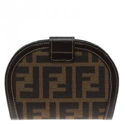 Pre Owned Fendi Tobacco Zucca Canvas Vintage Bi fold Wallet