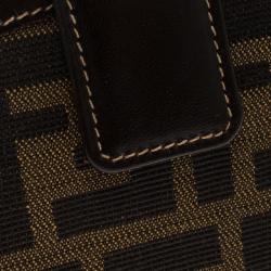 Pre Owned Fendi Tobacco Zucca Canvas Vintage Bi fold Wallet