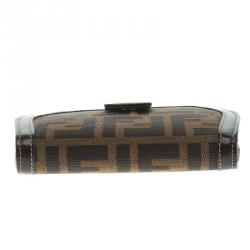 Pre Owned Fendi Tobacco Zucca Canvas Vintage Bi fold Wallet