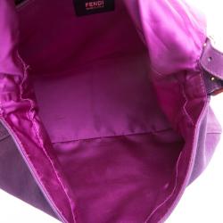 Pre Owned Fendi Purple Iridescent Leather Mama Forever Shoulder Bag
