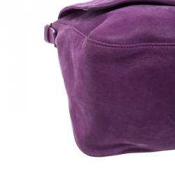 Pre Owned Fendi Purple Iridescent Leather Mama Forever Shoulder Bag