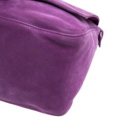 Pre Owned Fendi Purple Iridescent Leather Mama Forever Shoulder Bag