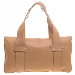Pre Owned Fendi Tan Leather Flap Tote