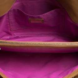 Pre Owned Fendi Tan Leather Flap Tote