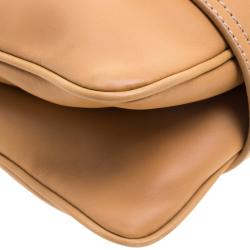 Pre Owned Fendi Tan Leather Flap Tote