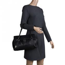 Pre Owned Fendi Black Selleria Leather Linda Satchel