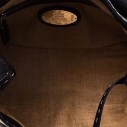 Pre Owned Fendi Black Selleria Leather Linda Satchel