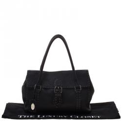 Pre Owned Fendi Black Selleria Leather Linda Satchel