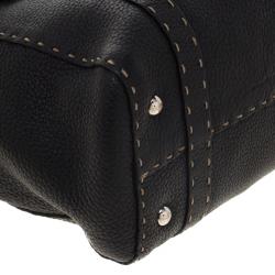 Pre Owned Fendi Black Selleria Leather Linda Satchel