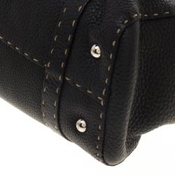 Pre Owned Fendi Black Selleria Leather Linda Satchel