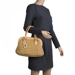 Pre Owned Fendi Beige Woven Rope Paglia Satchel