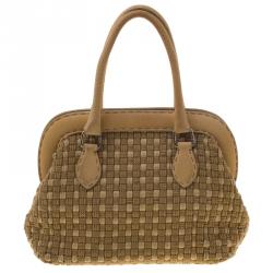 Pre Owned Fendi Beige Woven Rope Paglia Satchel
