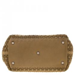 Pre Owned Fendi Beige Woven Rope Paglia Satchel