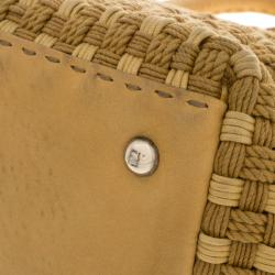 Pre Owned Fendi Beige Woven Rope Paglia Satchel