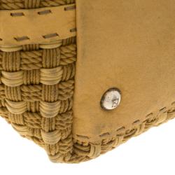 Pre Owned Fendi Beige Woven Rope Paglia Satchel