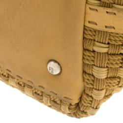 Pre Owned Fendi Beige Woven Rope Paglia Satchel